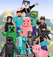 Halloween Minecraft Costume for Kid Carnival Jumpsuit Cosplay Outfits PQ3683