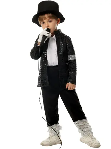Children Carnival Michael Jackson Cosplay Outfits Tap Dance Costumes for Kid PQ4210