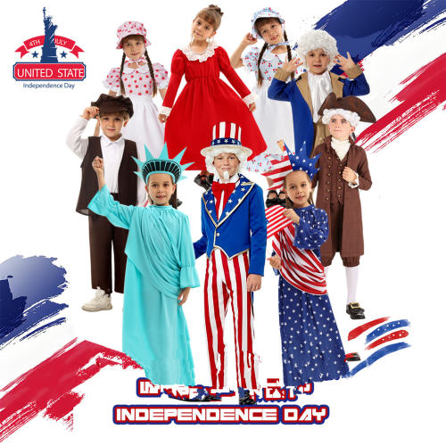 Halloween Uncle Sam's Costume American USA Independence Day Outfit PQ4307