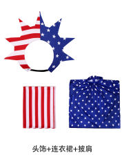 Halloween Uncle Sam's Costume American USA Independence Day Outfit PQ4307