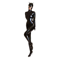 Colorful Wetlook PU Zentai Women Sexy Fetish Catsuit Faux Leather Jumpsuit PQ69039