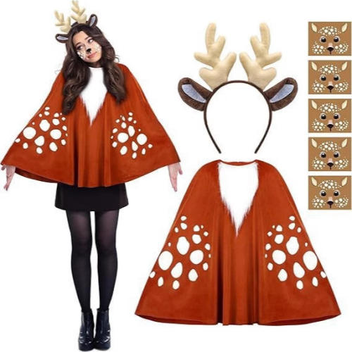 Christmas Moose Costume Women Elk Cloak Sexy Xmas Reindeer Fancy Dresses PQ-YML-59
