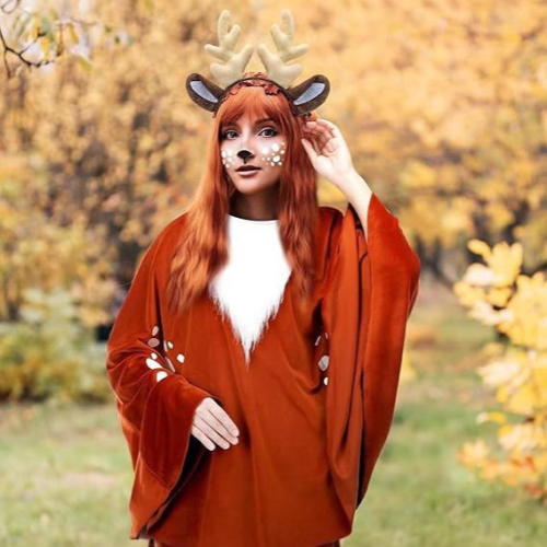 Christmas Moose Costume Women Elk Cloak Sexy Xmas Reindeer Fancy Dresses PQ-YML-59