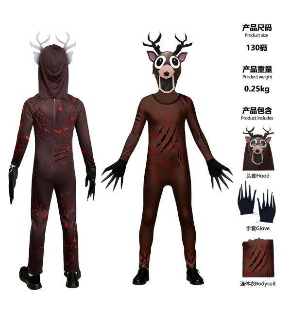Christmas Elk Jumpsuit Evil Uniform Reindeer Costume Sexy Xmas Fancy Dress PQ11055