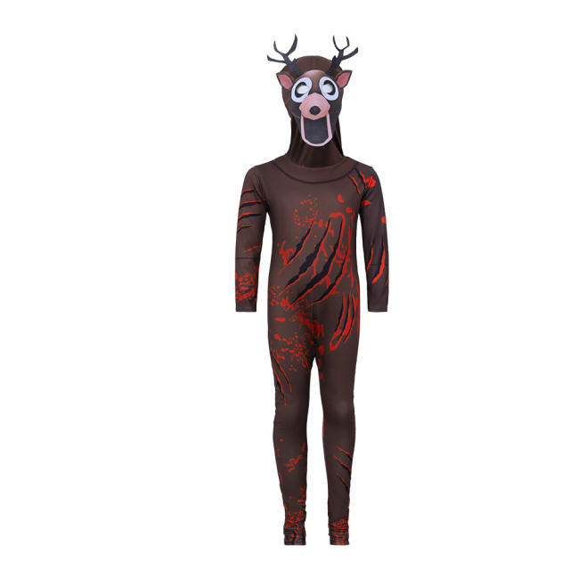 Christmas Elk Jumpsuit Evil Uniform Reindeer Costume Sexy Xmas Fancy Dress PQ11055