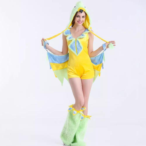 Faux Fur Parrot Costume Carnival Bird Uniform Cos Plush Animal Outfit PQ1645