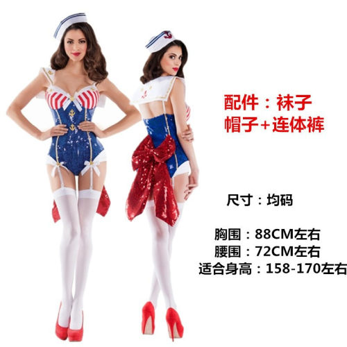 Sexy Navy Costume Carnival Sailor Outfit Halloween Cosplay Bodysuit PQ9014