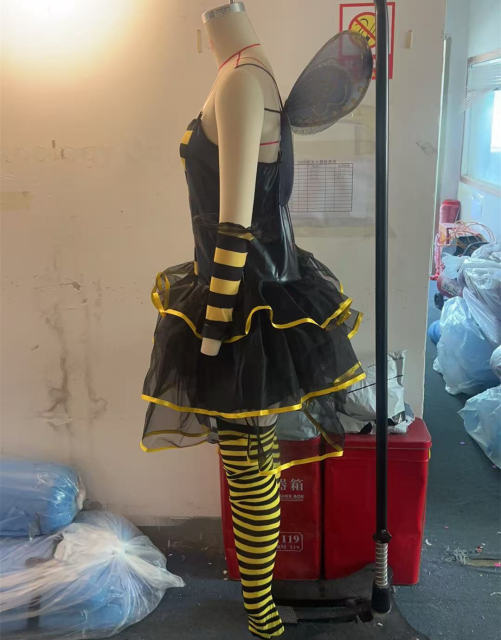 Halloween Bee Fancy Dress Carnival Cosplay Outfit Sexy Honeybee Costume With Wing PQ32