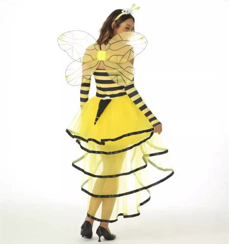 Halloween Bee Costume Carnival Cosplay Outfit Sexy Honeybee Fancy Dress With Wing PQ244244