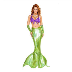 Halloween Mermaid Costume Woman PU Carnival Fairy Tale Fancy Dress PQ8371