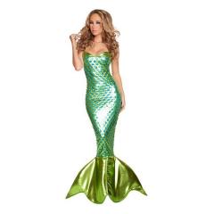 Halloween Mermaid Costume Woman PU Carnival Fairy Tale Fancy Dress PQ8371