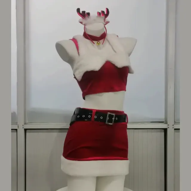 Plush Christmas Costume Women Sexy Xmas Dress Clubwear PQ-S18