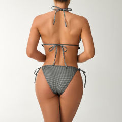 Women's Two-Piece Bikini Swimsuit Set, Checkered Pattern Swimwear PQ512568