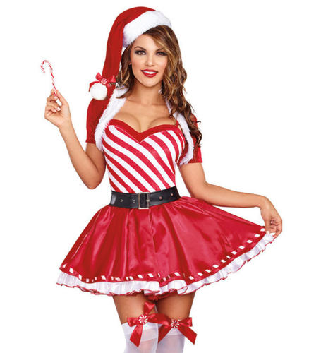 Plush Christmas Dress Women Sexy Xmas Costume Clubwear PQ94359