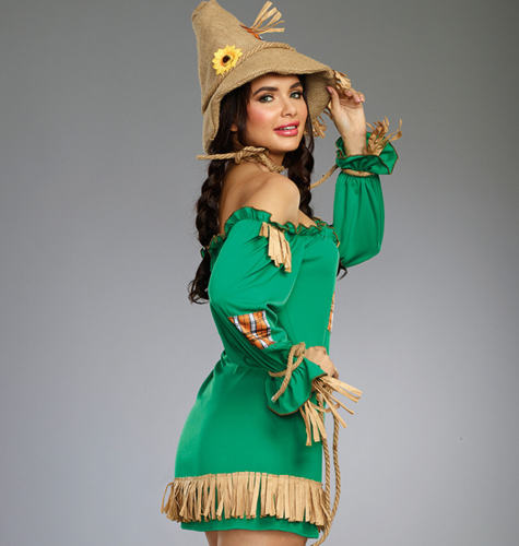 Fairy Tale Scarecrow Costume Woman Halloween Elf Fancy Dress PQ9030