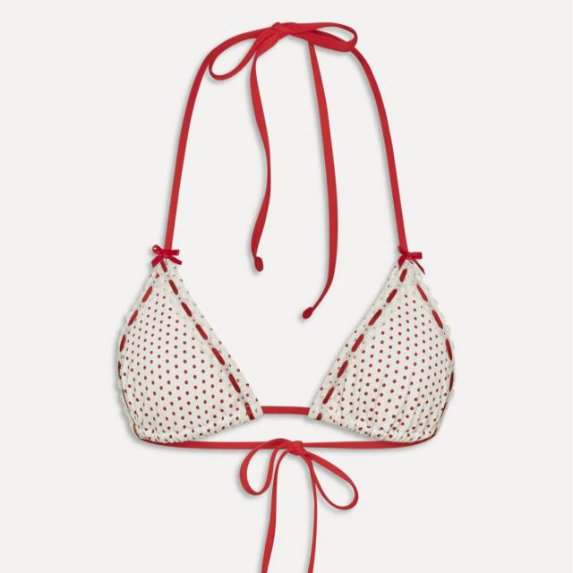 Polka Dot Bikini Set, Triangle Top Design Sexy Swimwear for Woman PQ57628