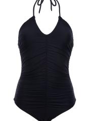 Ruched One-Piece Swimsuit, Halter Neck Swimwear for Women Bathing Suit PQ5054