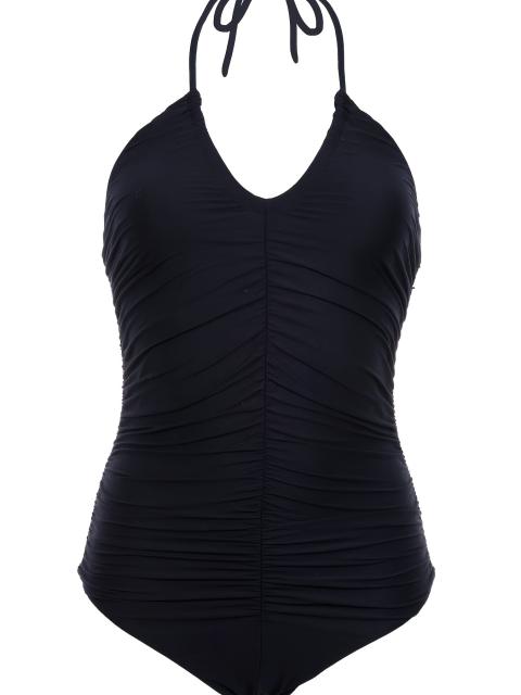 Ruched One-Piece Swimsuit, Halter Neck Swimwear for Women Bathing Suit PQ5054