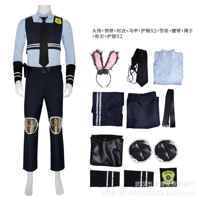 Zootopia Costume Carnival Zootropolis Uniform Animal Animated Films Cos Outfit PQ565