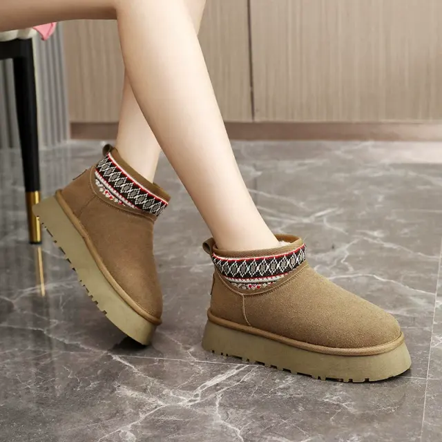 Women's Winter Outdoor Snow Boots - Slip-Resistant Platform Sneakers, Fleece-Lined PQ9986