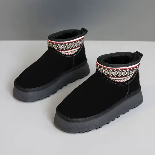 Women's Winter Outdoor Snow Boots - Slip-Resistant Platform Sneakers, Fleece-Lined PQ9986