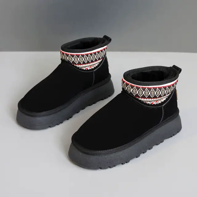 Women's Winter Outdoor Snow Boots - Slip-Resistant Platform Sneakers, Fleece-Lined PQ9986