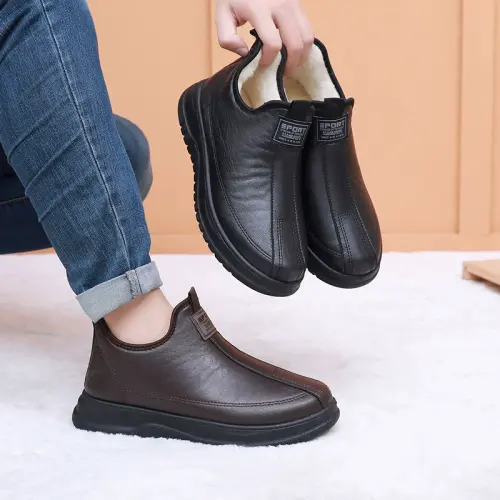 Winter Men's Cotton Snow Shoes with plush, Middle-aged Elderly Casual Dad Shoes PQ-A02