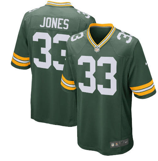 NO. 33 Jones American Football Jersey Green Bay Packers Fan Apparel T-shirt PQ-QY17