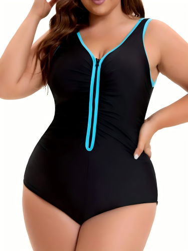 Chubby Women's One Piece Swimsuit, Plus Size Athletic Swimwear PQ300