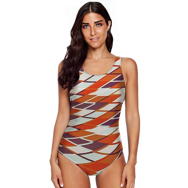 Women's One Piece Swimsuit, American Flag Print Bathing Suit, Patriotic Swimwear PQ-ZH002