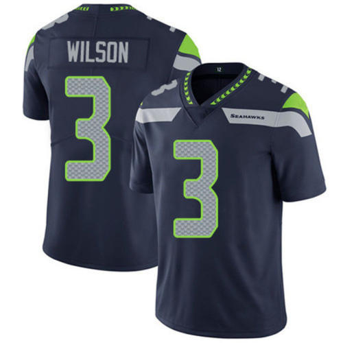 Wilson American Football Jersey Seahawks Fan Apparel T-shirt PQ-#3