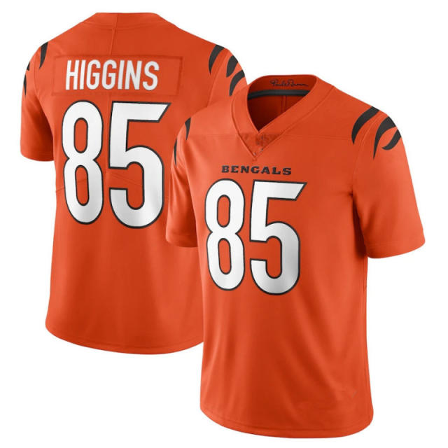 No.85 American Football Kit Cincinnati Bengals Jersey Tee Higgins Fan Apparel T-shirt PQ-330E