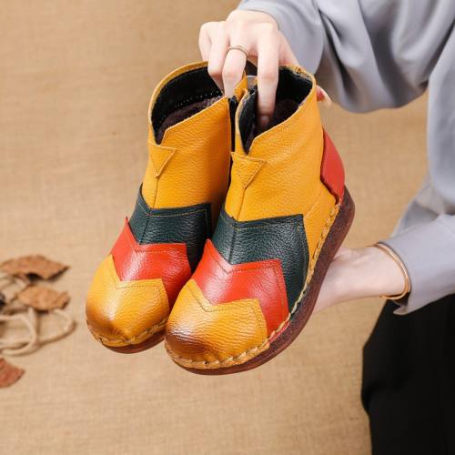 Woman Genuine Leather Winter Boots For Female Fashion Martin Shoes PQ9505