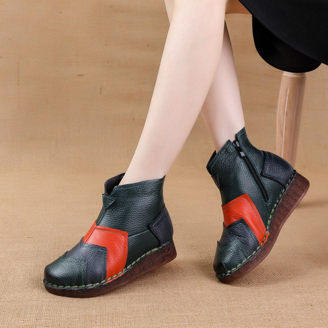 Woman Genuine Leather Winter Boots For Female Fashion Martin Shoes PQ9505