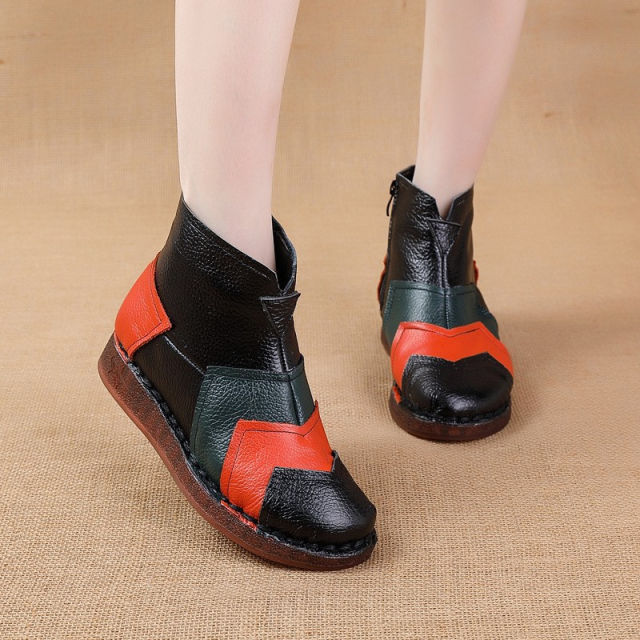 Woman Genuine Leather Winter Boots For Female Fashion Martin Shoes PQ9505