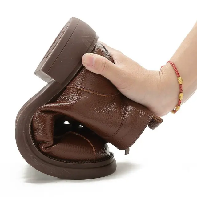 Woman Fashion Cowhide Martin Shoes Genuine Leather Winter Boots For Female PQ3030