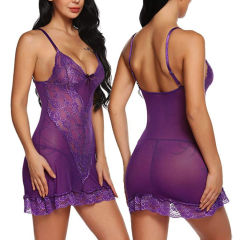 Women Plus Size Babydoll Lingerie Lace Sleepwear Sexy Chemise Night Dress PQ4377