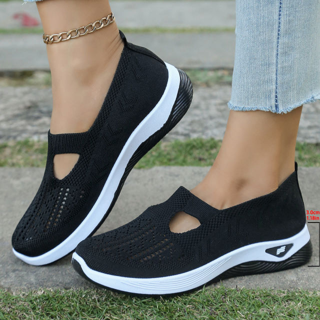 Wholesale Womens Mesh Sneakers Hole Casul Shoes Flyknit Sport Shoes PQ-SK888