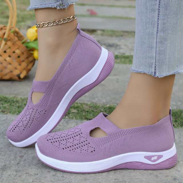 Wholesale Womens Mesh Sneakers Hole Casul Shoes Flyknit Sport Shoes PQ-SK888