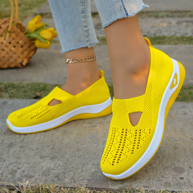 Wholesale Womens Mesh Sneakers Hole Casul Shoes Flyknit Sport Shoes PQ-SK888