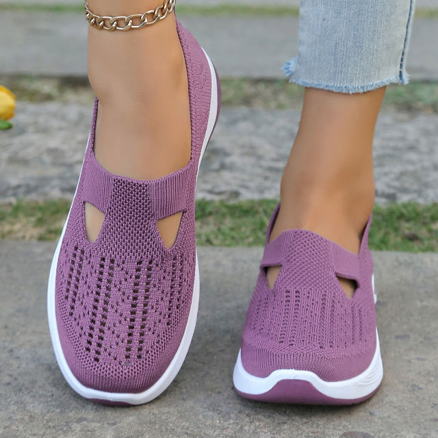 Wholesale Womens Mesh Sneakers Hole Casul Shoes Flyknit Sport Shoes PQ-SK888