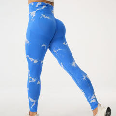 Women Seamless Bubble Butt Yoga Pants High Waist Tie Dyed Sport Leggings PQ-K030