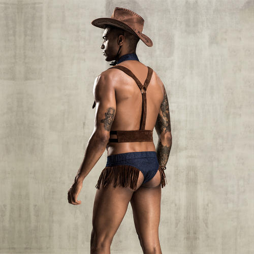 Wholesale Cowboy Costume For Men Sexy Lingerie Gay Club Wear PQ7213