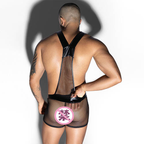 Faux Leather Male Sissy Gay Lingerie For Men Sexy Fetish Wear PQ9175