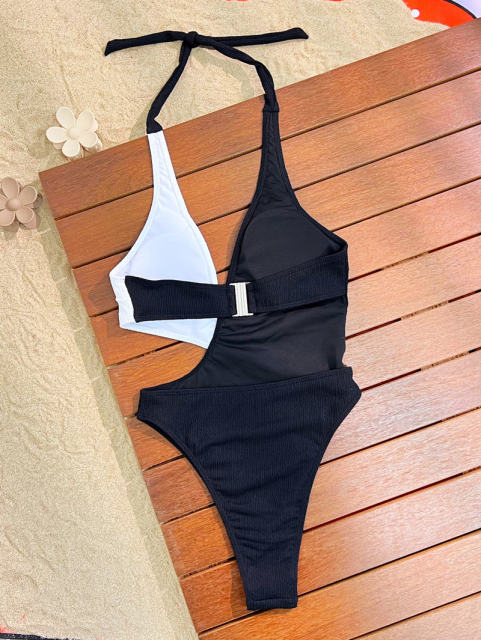 Women's One Piece Swimsuit, Halter Neck Monokini Backless Swimwear PQ-G186WY