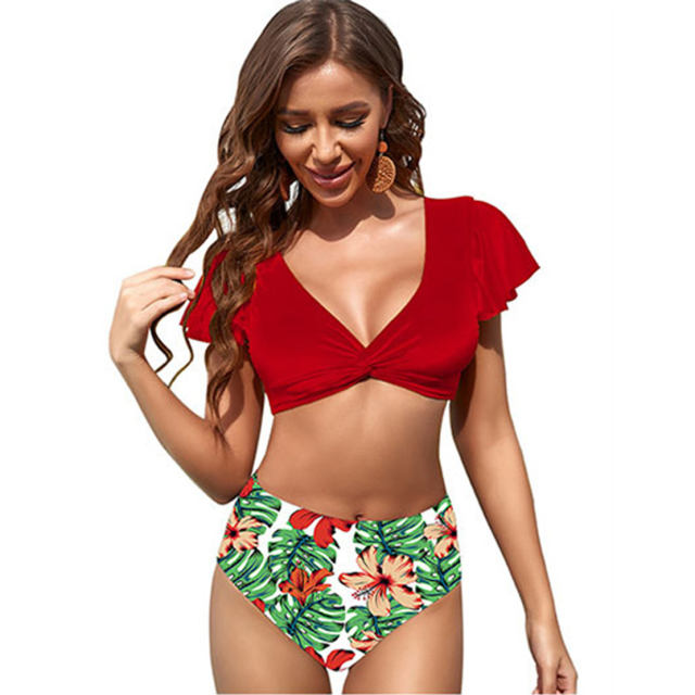 Floral Print Bikinis Set Brazilian Girl Swimwear Lady Swimming Costume PQ120