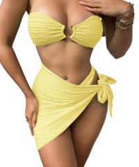 Bandeau Bikinis with Skirt Women Lady Swimsuit Sexy Micro Beachwear PQ9061