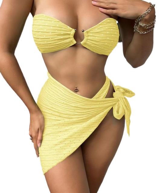 Bandeau Bikinis with Skirt Women Lady Swimsuit Sexy Micro Beachwear PQ9061