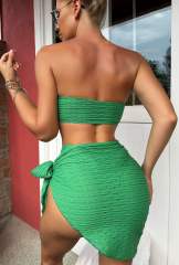 Bandeau Bikinis with Skirt Women Lady Swimsuit Sexy Micro Beachwear PQ9061