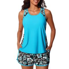 Women's Racerback Tankini Swimsuit Set, Two Piece with Shorts PQ6710